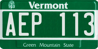 VT license plate AEP113