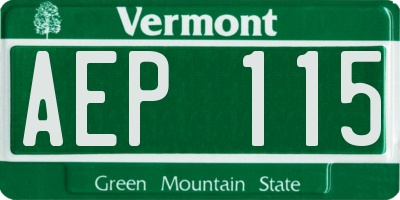 VT license plate AEP115