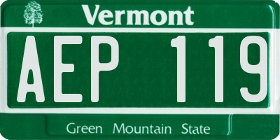 VT license plate AEP119