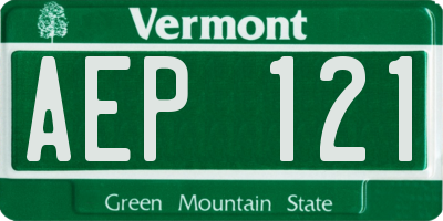 VT license plate AEP121