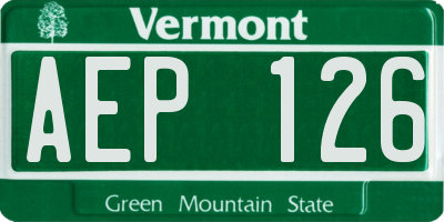 VT license plate AEP126