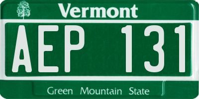 VT license plate AEP131
