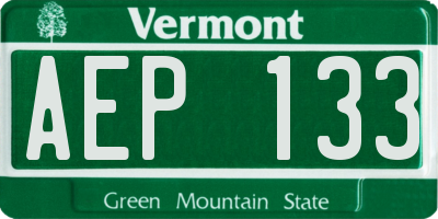 VT license plate AEP133