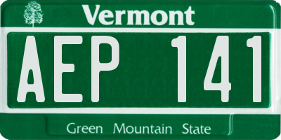 VT license plate AEP141