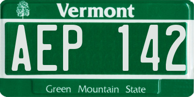 VT license plate AEP142
