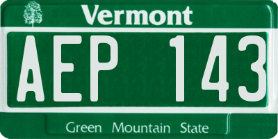 VT license plate AEP143