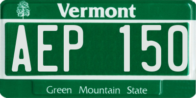 VT license plate AEP150