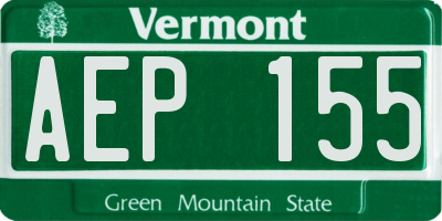 VT license plate AEP155