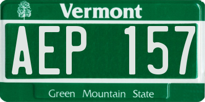 VT license plate AEP157