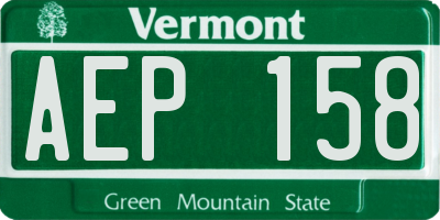 VT license plate AEP158