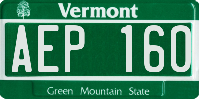VT license plate AEP160