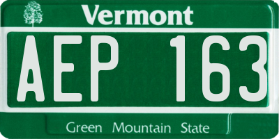 VT license plate AEP163