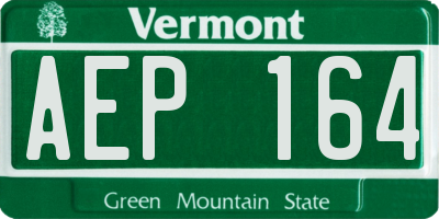 VT license plate AEP164