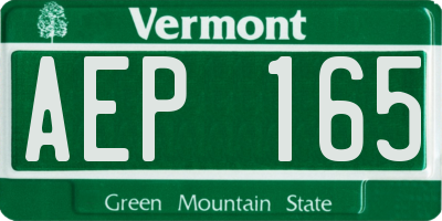 VT license plate AEP165