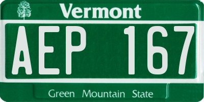 VT license plate AEP167