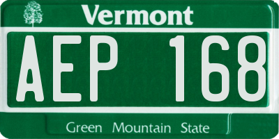 VT license plate AEP168
