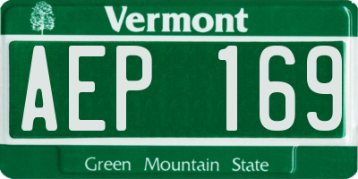 VT license plate AEP169