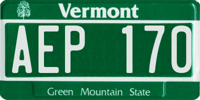 VT license plate AEP170