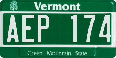 VT license plate AEP174