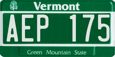 VT license plate AEP175