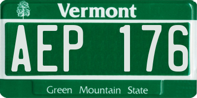 VT license plate AEP176