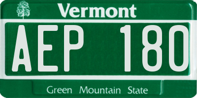 VT license plate AEP180