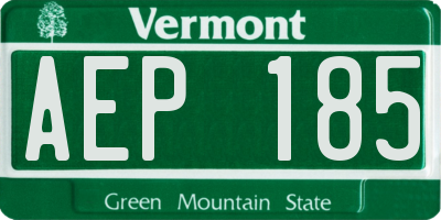 VT license plate AEP185