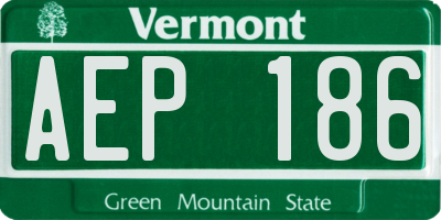 VT license plate AEP186
