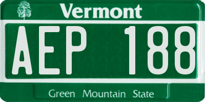 VT license plate AEP188