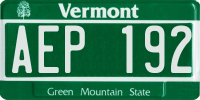 VT license plate AEP192