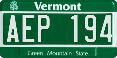VT license plate AEP194