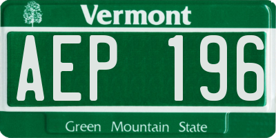 VT license plate AEP196