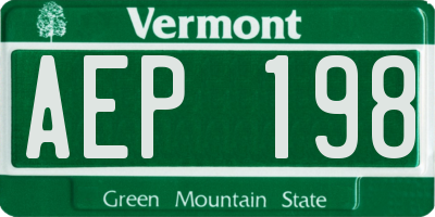 VT license plate AEP198