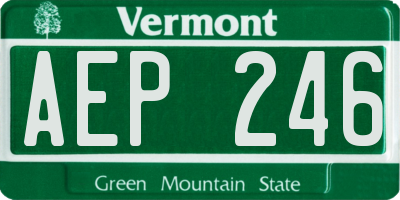 VT license plate AEP246