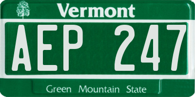 VT license plate AEP247