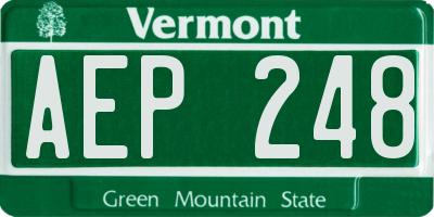 VT license plate AEP248