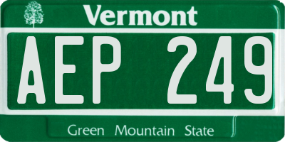 VT license plate AEP249