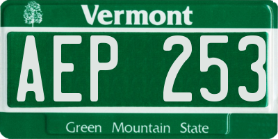 VT license plate AEP253