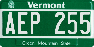 VT license plate AEP255