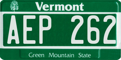 VT license plate AEP262