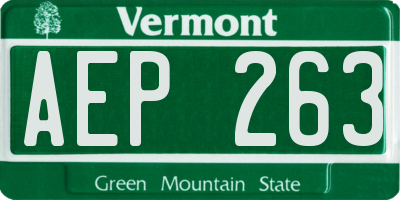 VT license plate AEP263
