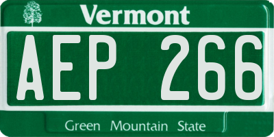 VT license plate AEP266