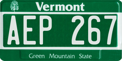 VT license plate AEP267