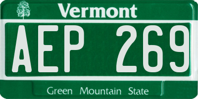 VT license plate AEP269