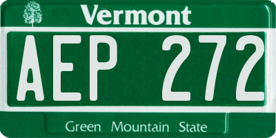 VT license plate AEP272