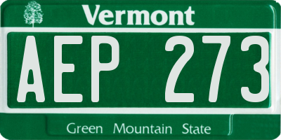 VT license plate AEP273