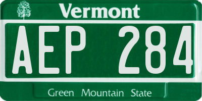 VT license plate AEP284