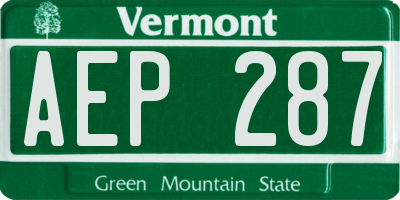 VT license plate AEP287