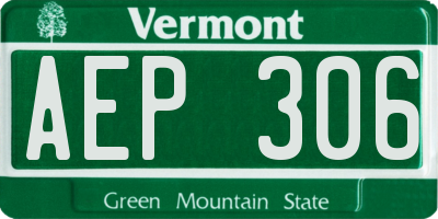VT license plate AEP306