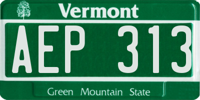 VT license plate AEP313
